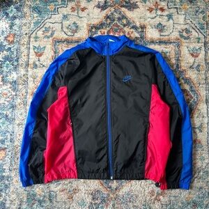 Vintage 1980s Nike Colour Blocked Zip-up Light Jacket Medium